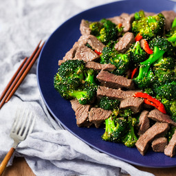 A photograph of a plate of Beef And Broccoli Stir Fry, generated by AI