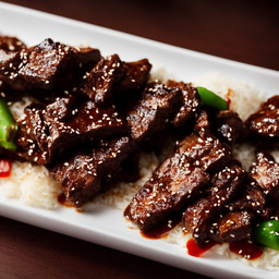 A photograph of a plate of Bulgogi (korean Bbq Beef), generated by AI