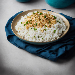 A photograph of a plate of Coconut And Ginger Rice, generated by AI
