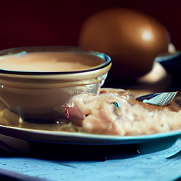 A photograph of a plate of French Onion Soup, generated by AI