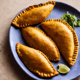 A photograph of a plate of Plantain Empanadas, generated by AI
