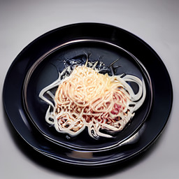 A photograph of a plate of Spaghetti Carbonara, generated by AI