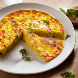 A photograph of a plate of Spanish Tortilla, generated by AI