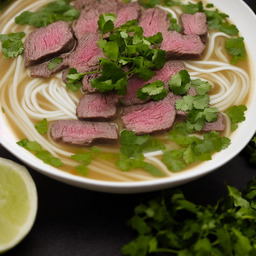 A photograph of a plate of Vietnamese Beef Pho, generated by AI