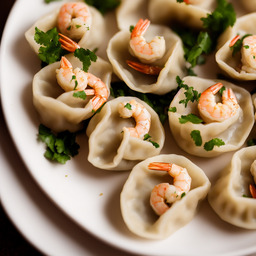 A photograph of a plate of Vietnamese Pork And Shrimp Dumplings, generated by AI