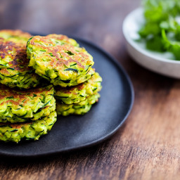 A photograph of a plate of Zucchini Fritters, generated by AI